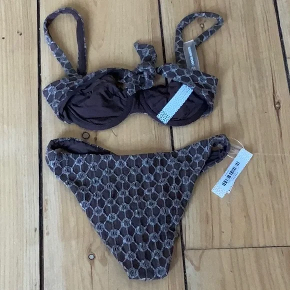DEVON WINDSOR cocoa bikini set size S NWT - Picture 5 of 7